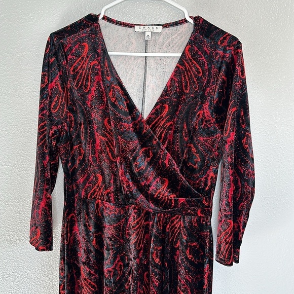 CHAUS Red & Black Velvet Maxi Dress - Picture 4 of 7